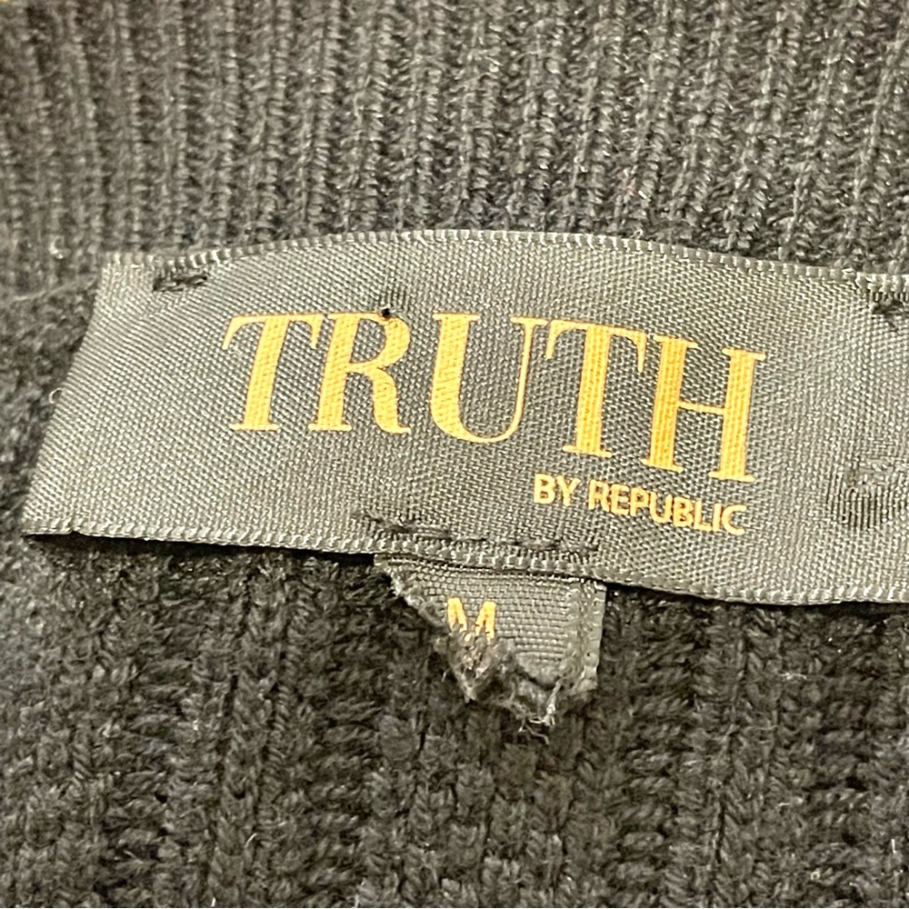 Truth by Republic Black Textured Wool Blend Pullover Sweater Size M - Picture 13 of 16